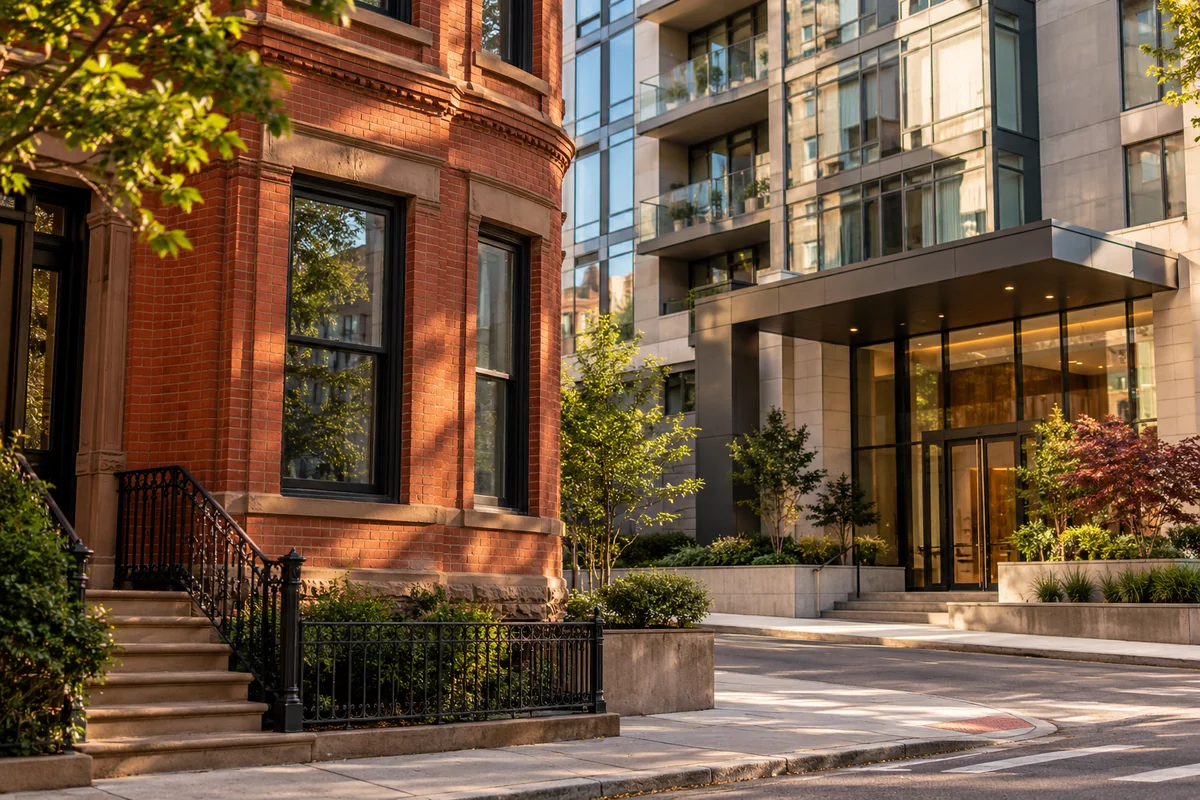 Representative urban architecture for the Jersey City area guide.